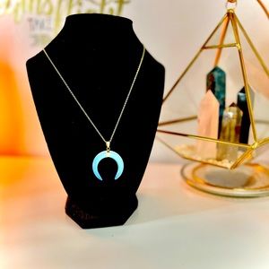 Opal Cresent Moon Necklace